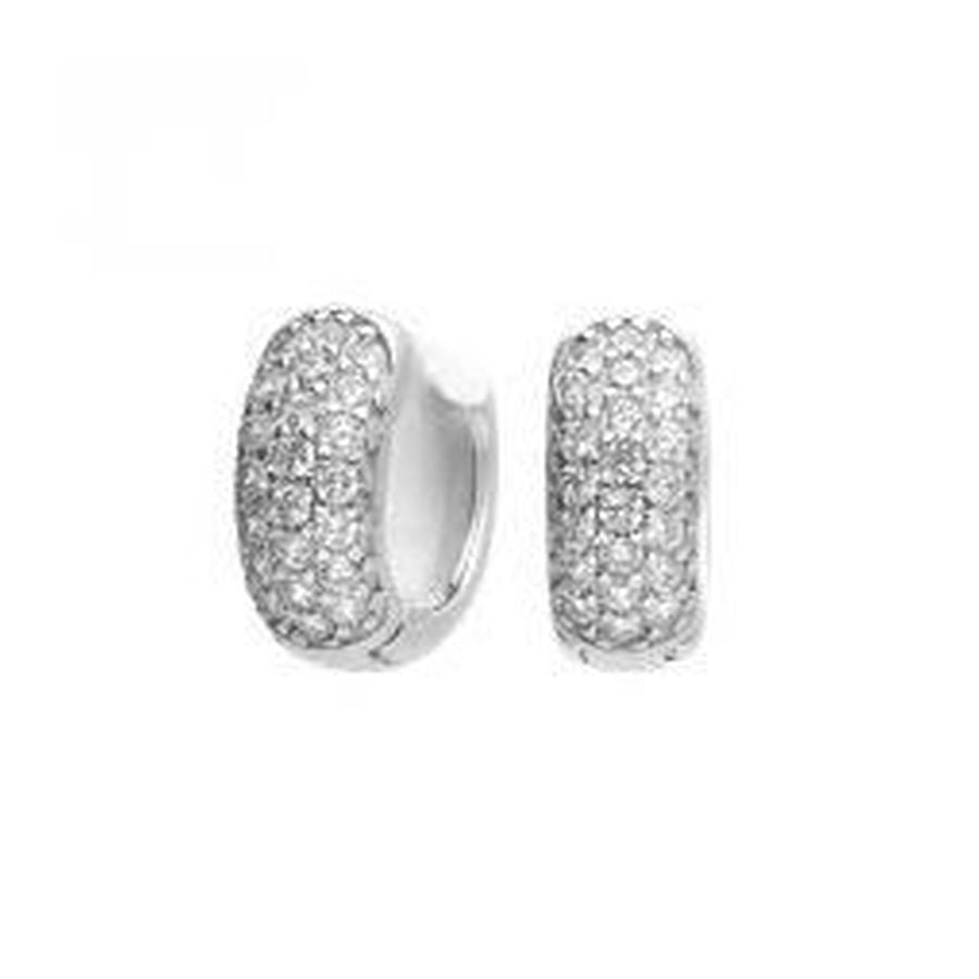 Dipples-Silver Wdie Cz Huggie-Dipples Jewellers