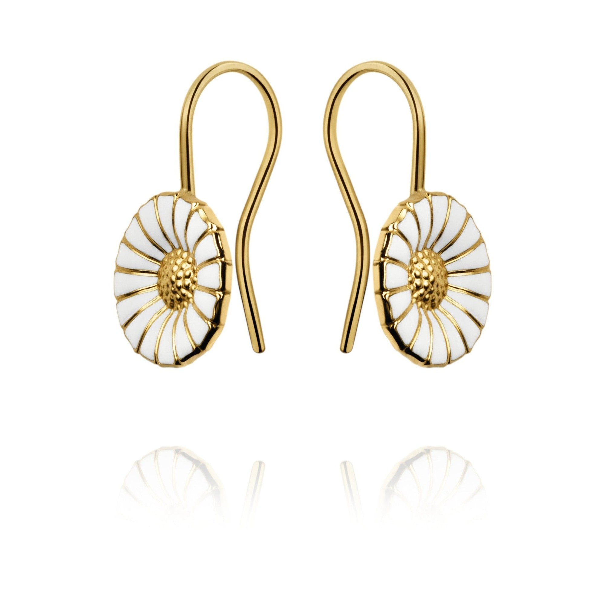 Georg Jensen-Gold Plated Silver Daisy Earhooks-Dipples Jewellers