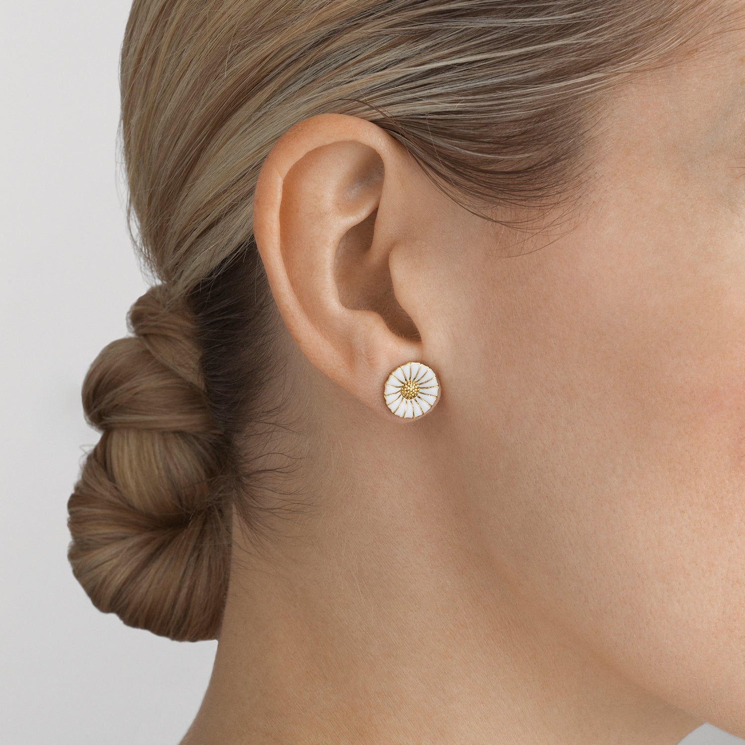 Georg Jensen-Gold Plated Silver Daisy Earstuds-Dipples Jewellers