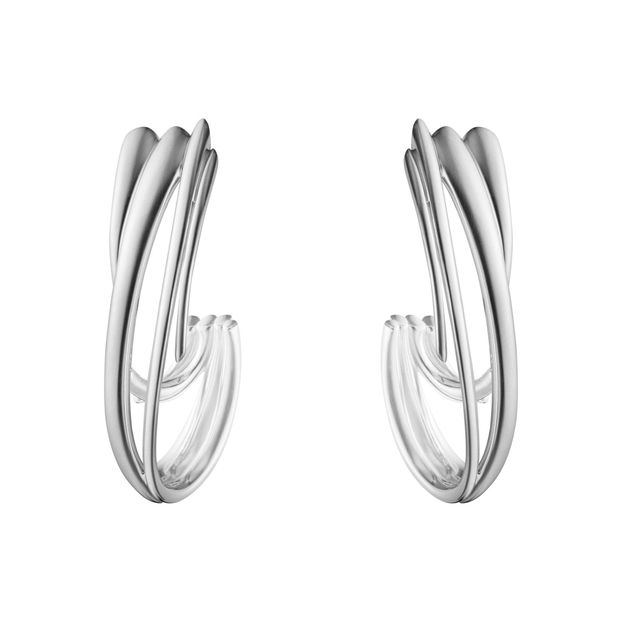 Georg Jensen-Silver Arc Earrings-Dipples Jewellers