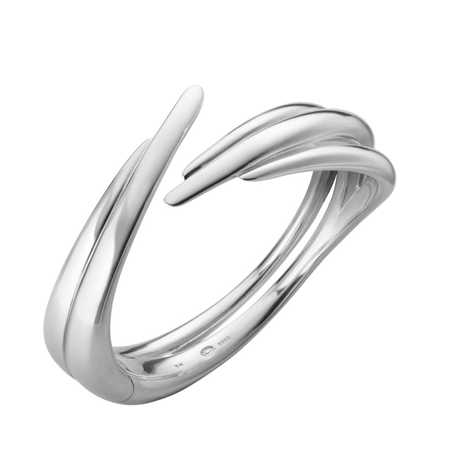 Georg Jensen-Silver Arc Hinged Bangle-Dipples Jewellers