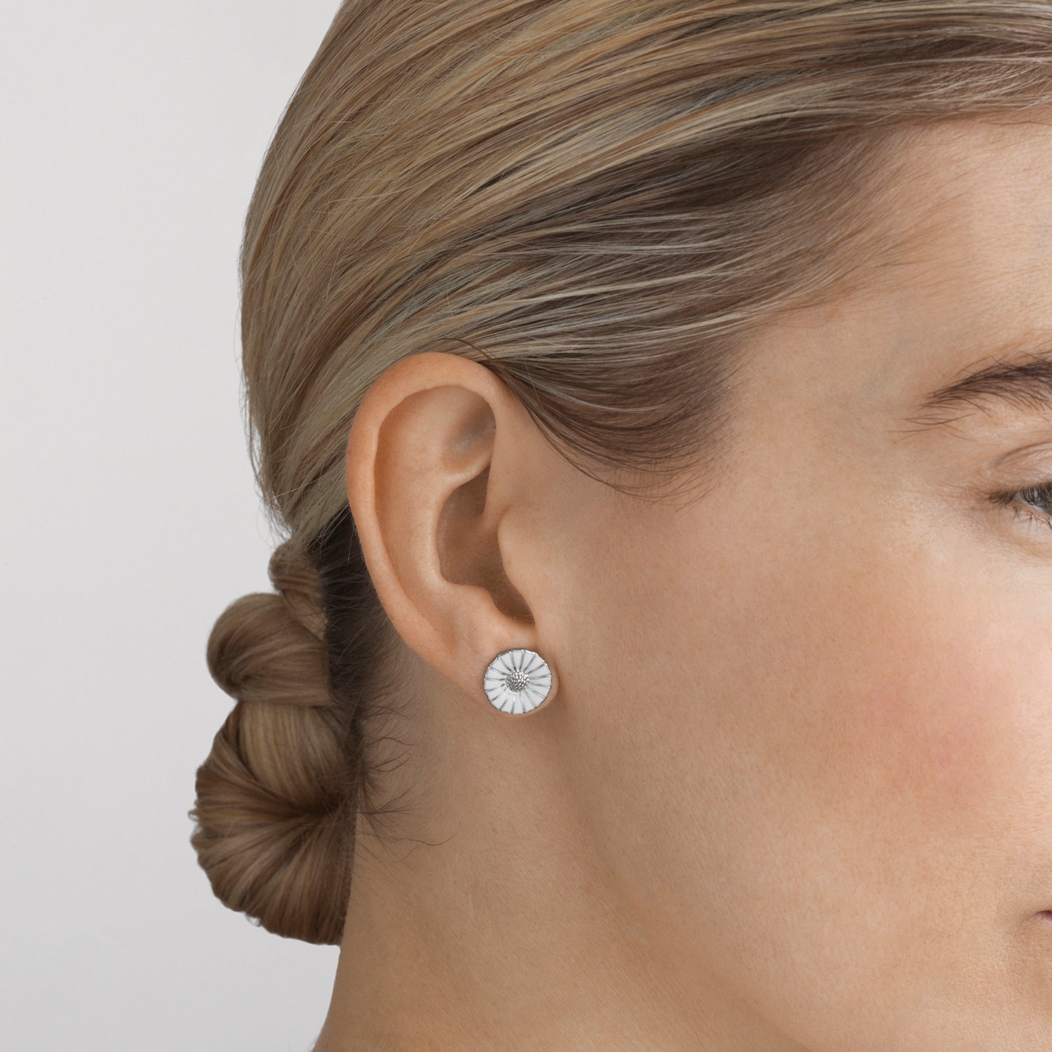 Georg Jensen-Silver Daisy Stud Earrings-Dipples Jewellers