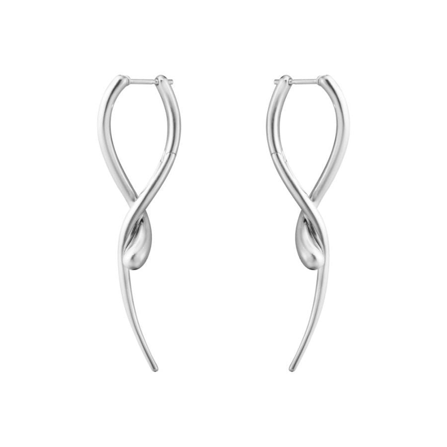 Georg Jensen-Silver Mercy Long Earrings-Dipples Jewellers