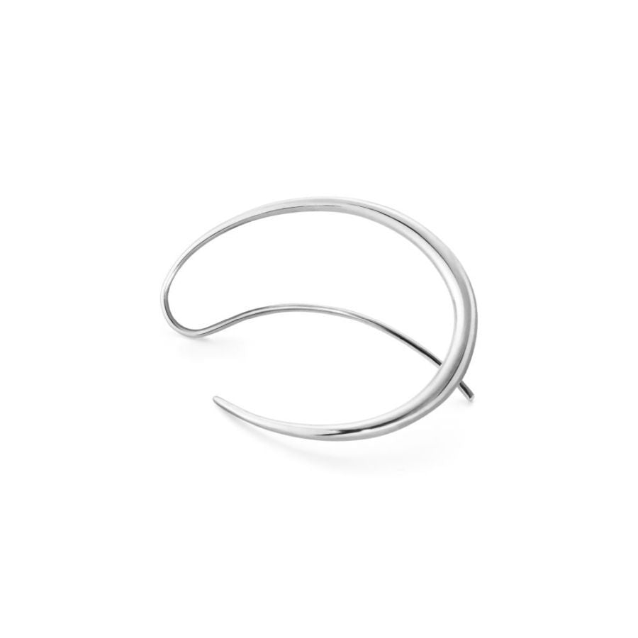 Georg Jensen-Silver Offspring Earhoops-Dipples Jewellers
