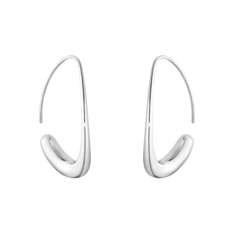 Georg Jensen-Silver Offspring Earhoops-Dipples Jewellers