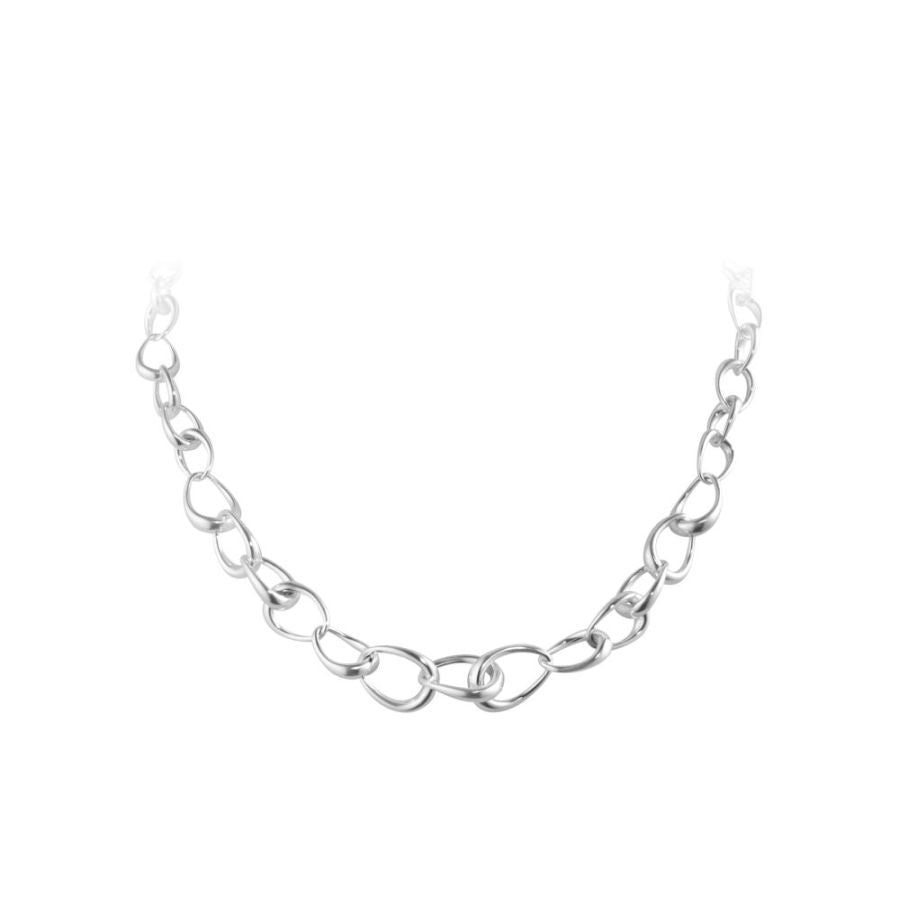 Georg Jensen-Silver Offspring Graduated Link Necklace-Dipples Jewellers