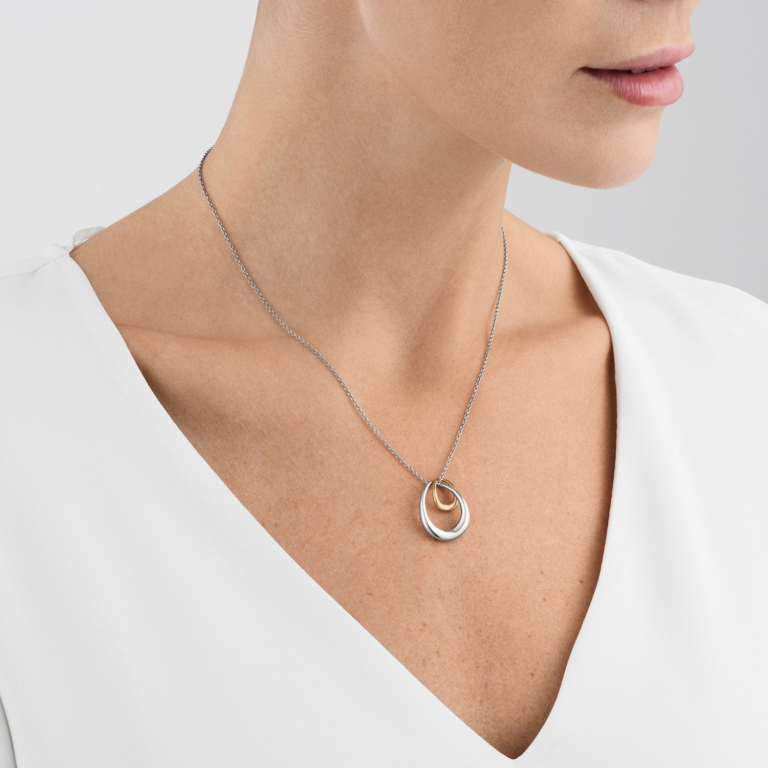 Georg Jensen-Silver Offspring Two Tone Pendant-Dipples Jewellers