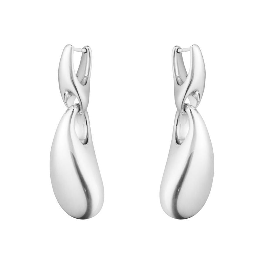 Georg Jensen-Silver Reflect Drop Earrings-Dipples Jewellers