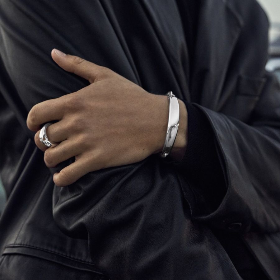 Georg Jensen-Silver Reflect ID Bangle-Dipples Jewellers