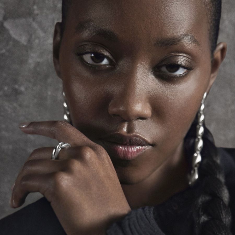 Georg Jensen-Silver Reflect Long Drop Earrings-Dipples Jewellers