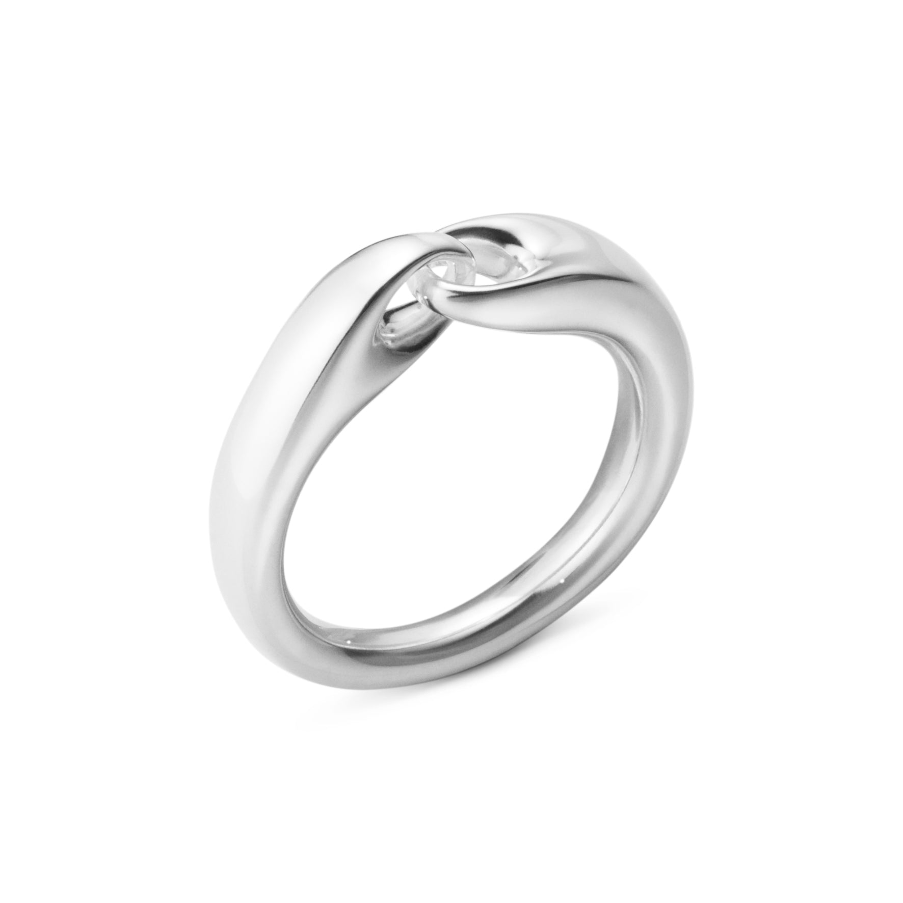 Georg Jensen-Silver Reflect Small Link Ring-Dipples Jewellers