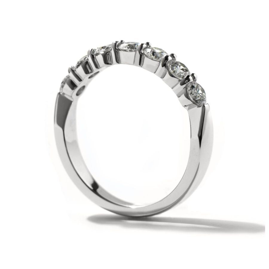 Hearts On Fire-0.49ct Roudn Brilliant Cut Diamond 7-Stone 18ct White Gold Half Eternity Band-Dipples Jewellers