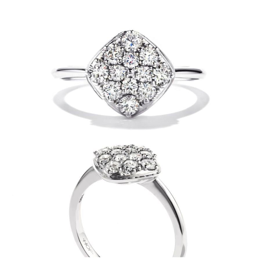 Hearts On Fire-18ct White Gold Silk Pave Set Round Brilliant Cut Diamond Cluster Ring-Dipples Jewellers