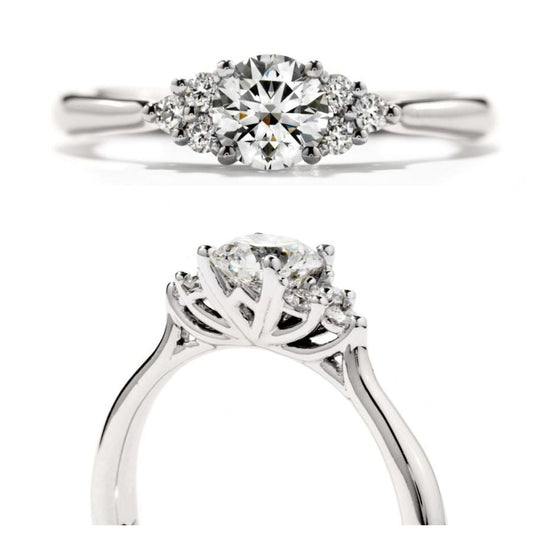 Hearts On Fire-Platinum Queen Anne diamond ring-Dipples Jewellers