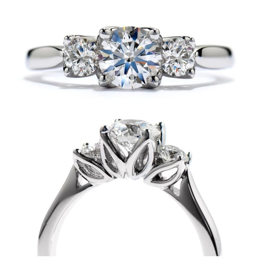 Hearts On Fire-Platinum Simply Bridal 3 diamond ring-Dipples Jewellers