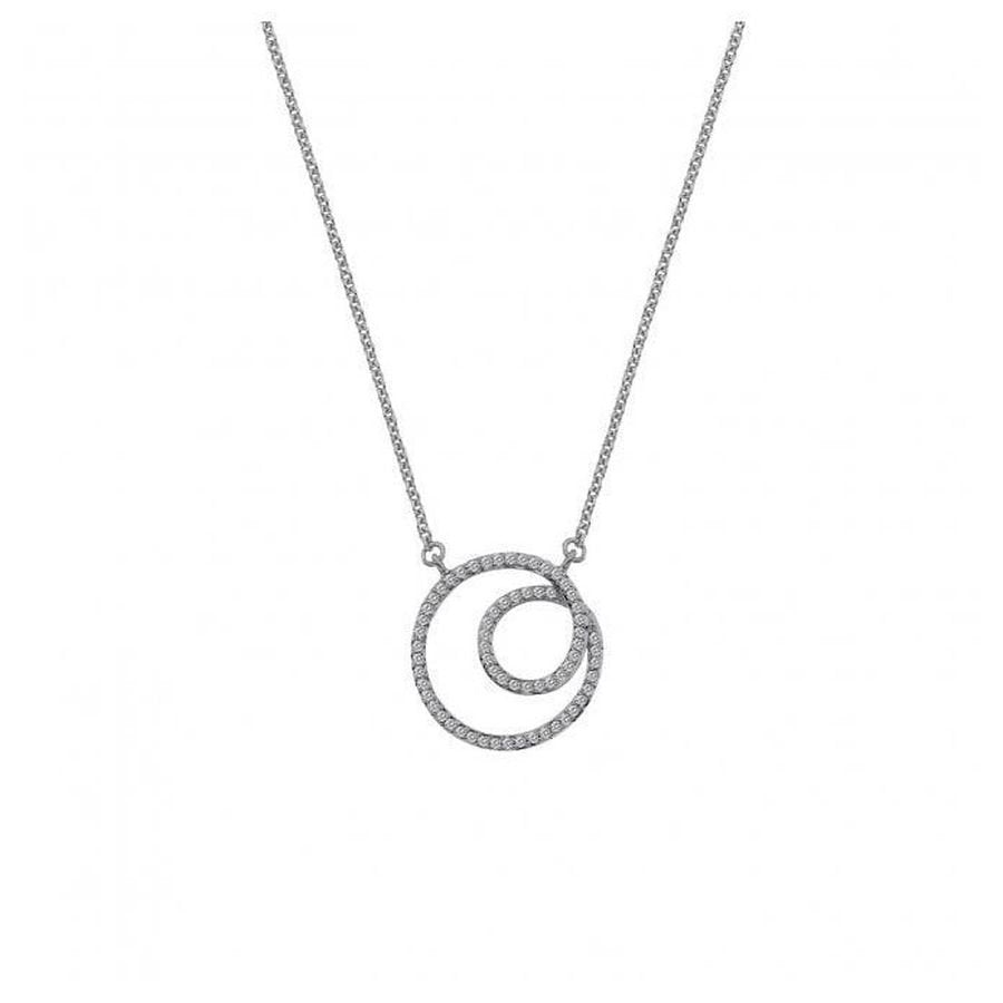 Hot Diamonds-9ct White Gold Flow Necklace-Dipples Jewellers