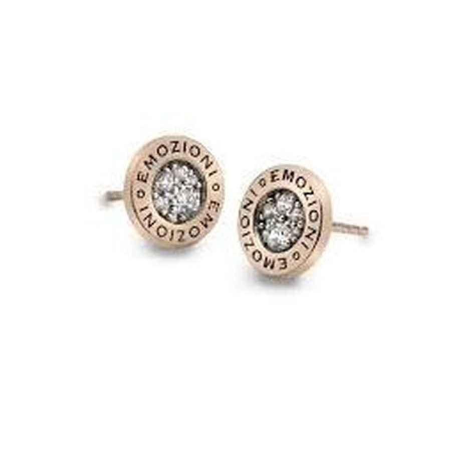 Hot Diamonds-Emozioni Yellow Gold Plated Pianeta Cubic Zirconia Set Stud Earrings-Dipples Jewellers