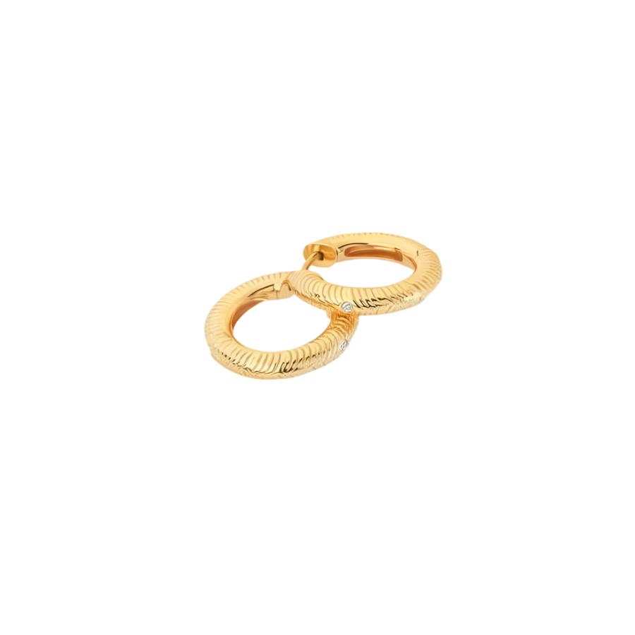 Hot Diamonds-Jac Jossa Gold Plated Silver Spirit Hoop Earrings-Dipples Jewellers