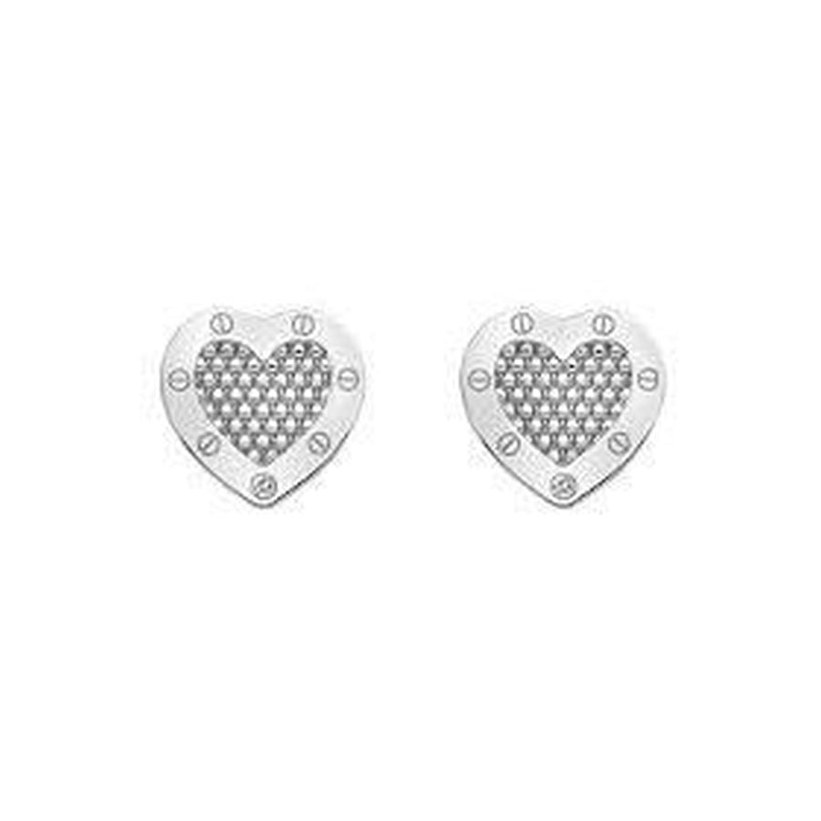 Hot Diamonds-Silver Lock In Love Stud Earrings-Dipples Jewellers
