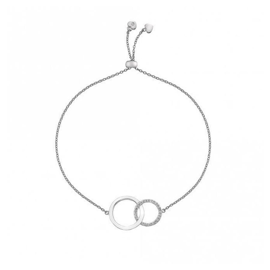 Hot Diamonds-Silver Striking Circle Diamond Set Bracelet-Dipples Jewellers
