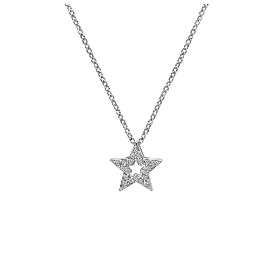 Hot Diamonds-Silver Striking Star White Topaz Pendant & Chain-Dipples Jewellers