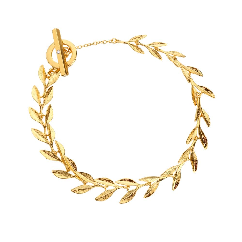 Hot Diamonds-Hot Diamonds X TG Laurel Bracelet - Yellow Gold Plate-Dipples Jewellers
