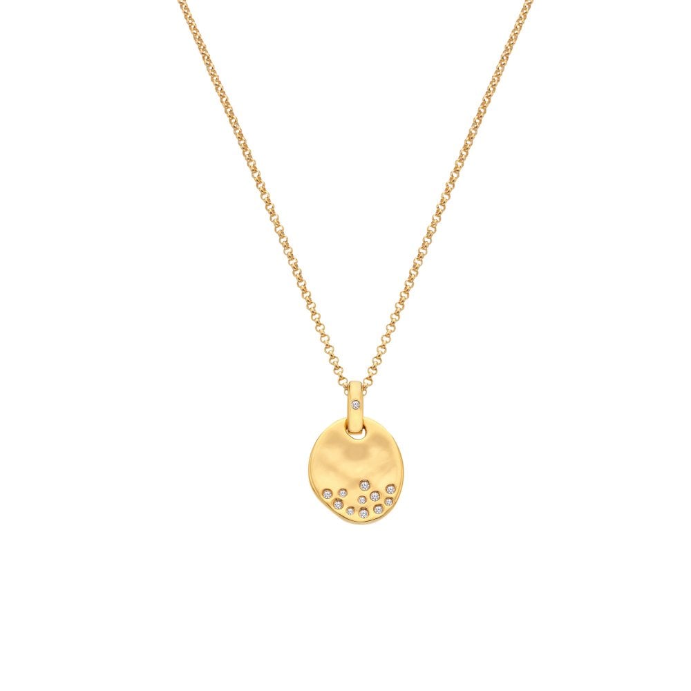 Hot Diamonds-YGP Sil oval pendant & ch-Dipples Jewellers