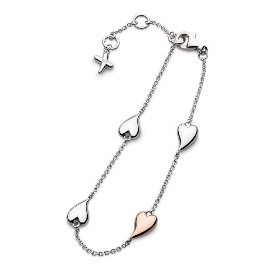 Kit Heath-Desire Kiss Blush Heart Station Bracelet-Dipples Jewellers