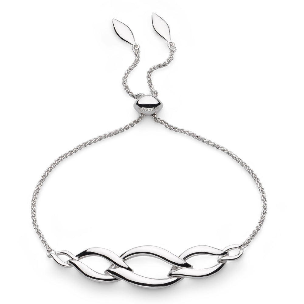 Kit Heath-KH Silver Entwine Twine Link Trio Adj Togg Blt-Dipples Jewellers