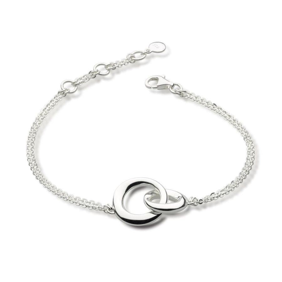 Kit Heath-Silver Bevel Cirque Double Link Bracelet-Dipples Jewellers