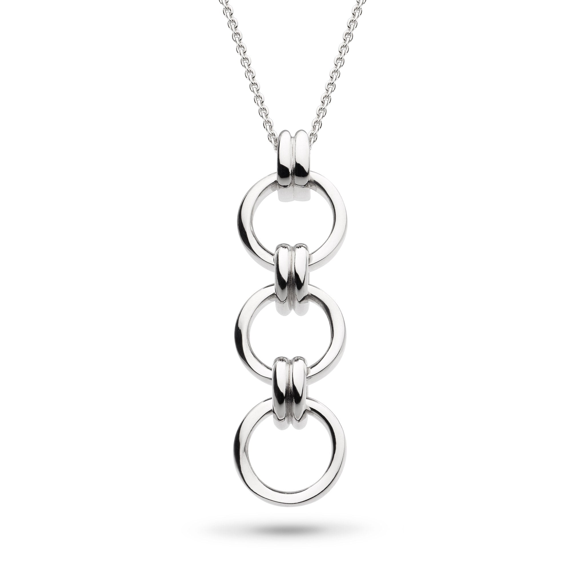Kit Heath-Silver Bevel Unity Trio 18" Necklace-Dipples Jewellers