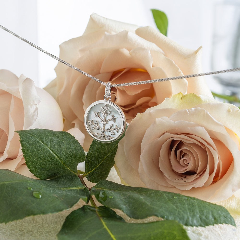 Kit Heath-Silver Céleste Astoria Family Tree of Life Mother of Pearl Double Sided Necklace-Dipples Jewellers