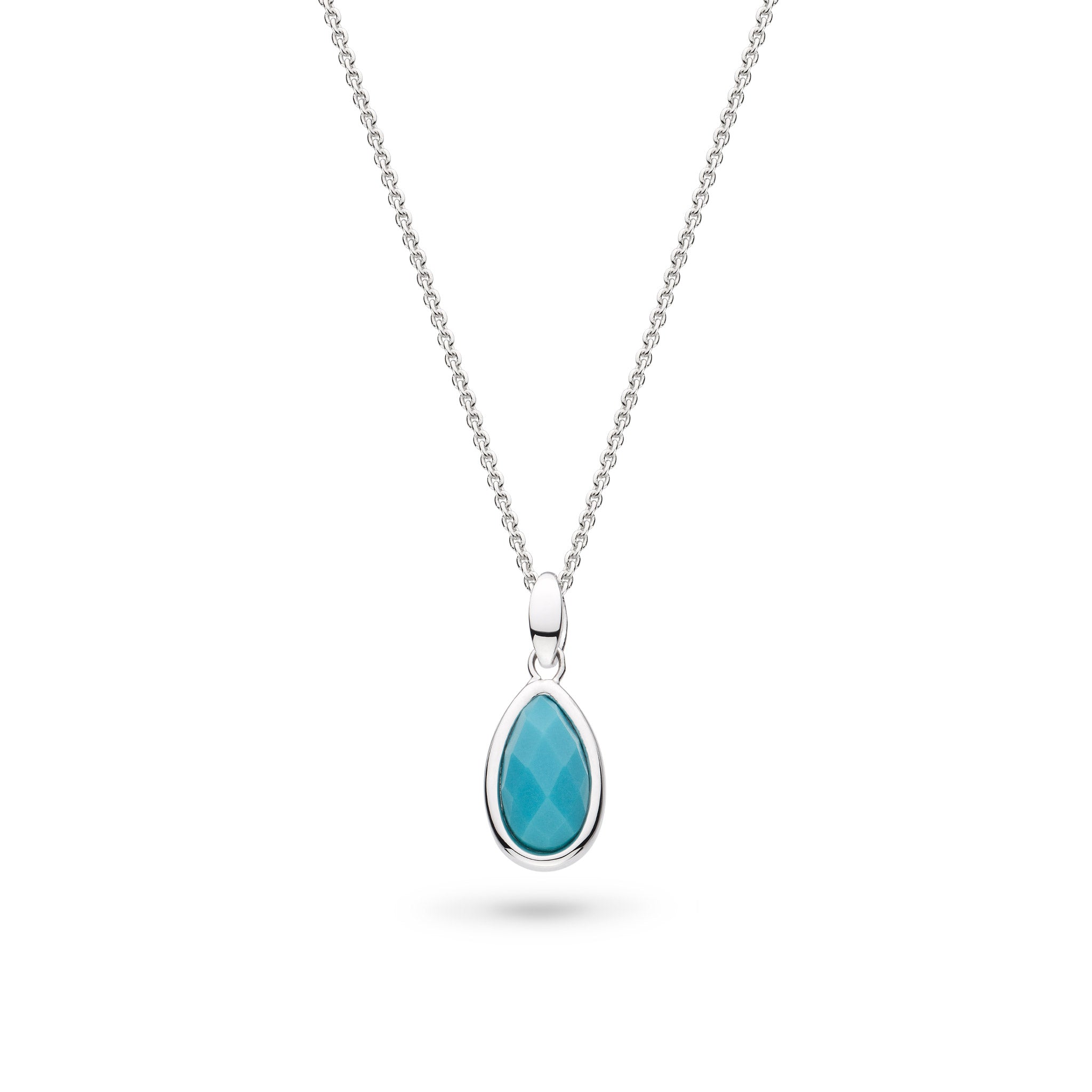 Kit Heath-Silver Coast Pebble Azure Magnesite Set 18" Necklace-Dipples Jewellers