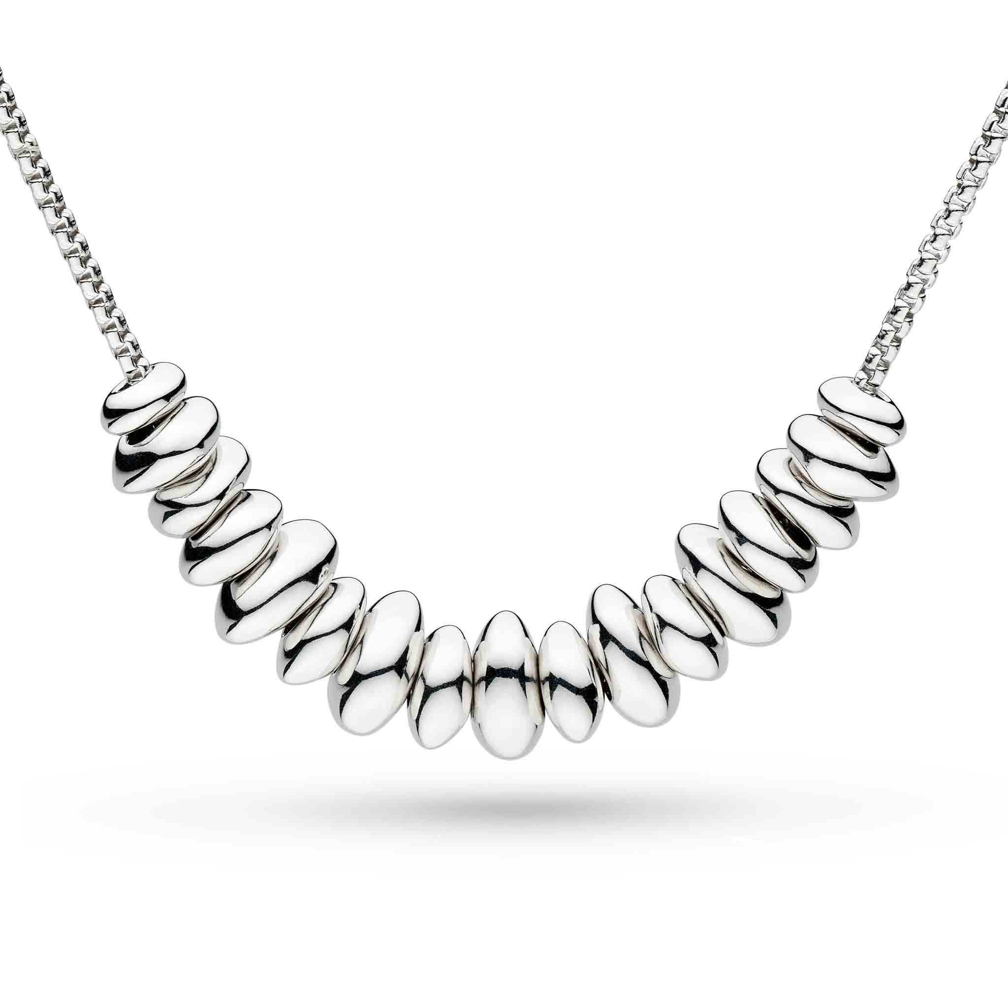 Kit Heath-Silver Coast Tumble Grande Multi Pebble Necklace-Dipples Jewellers