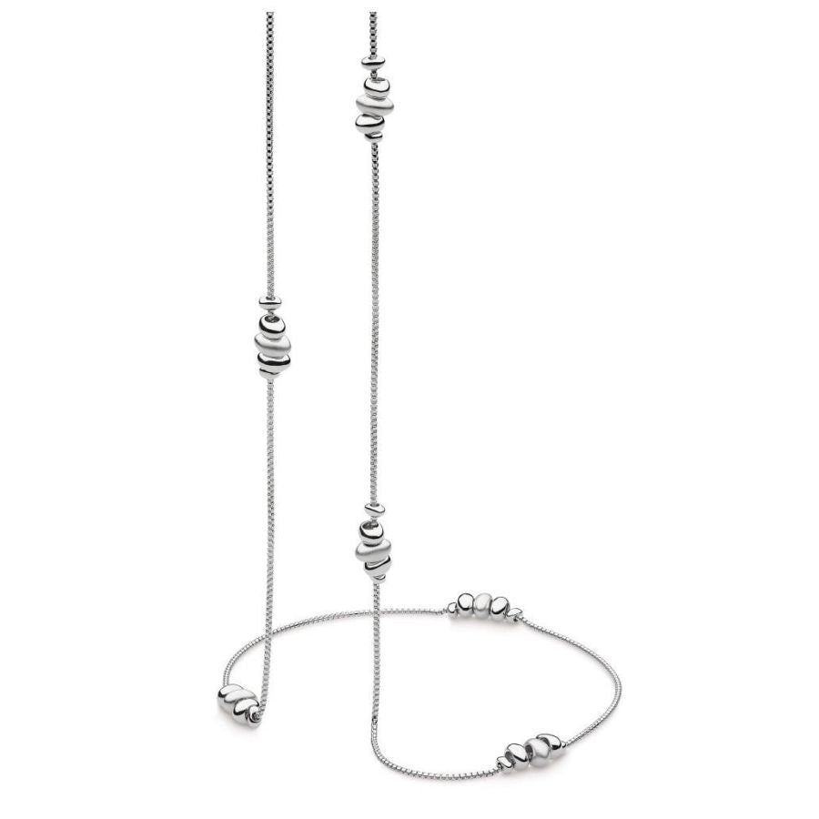 Kit Heath-Silver Coast Tumble Sand Station Necklace-Dipples Jewellers
