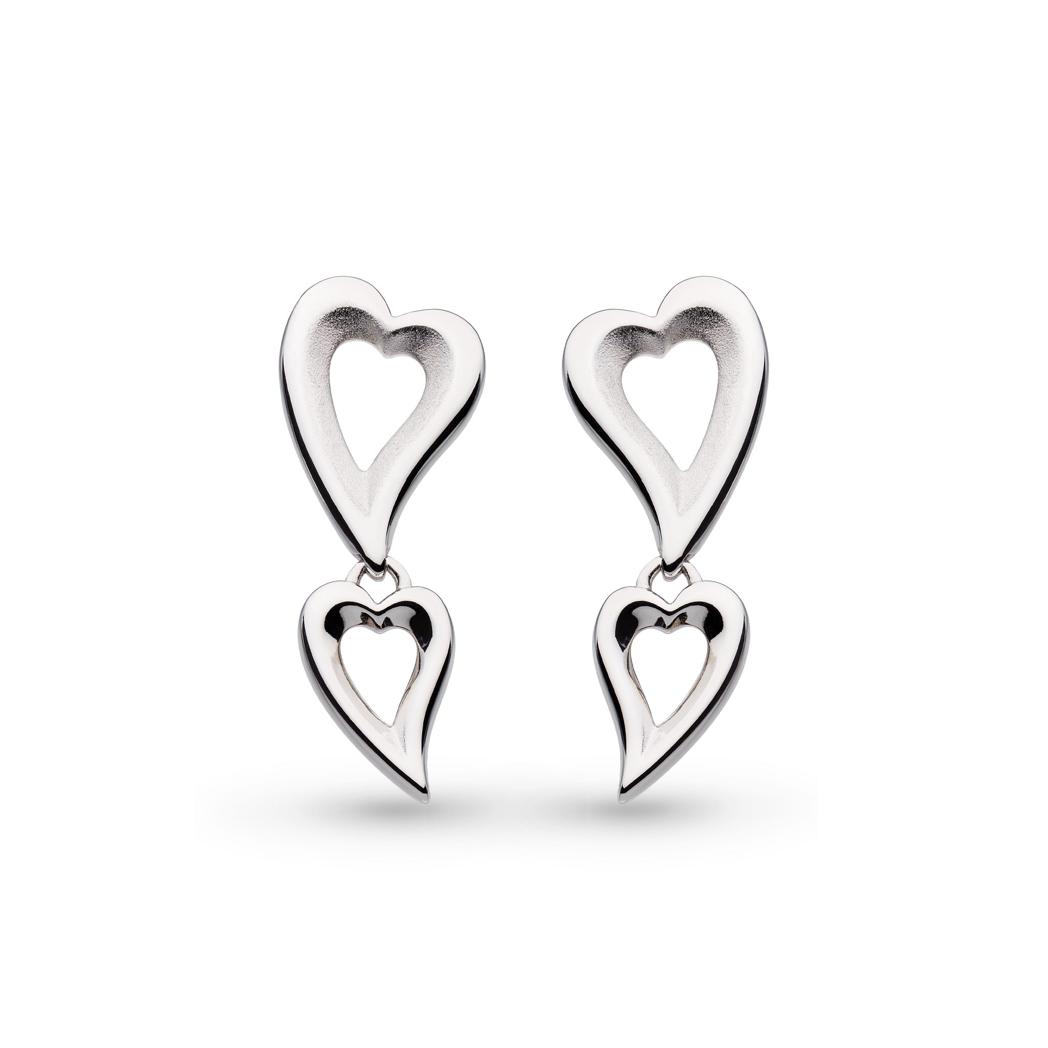 Kit Heath-Silver Desire Love Story Duo Drop Earrings-Dipples Jewellers
