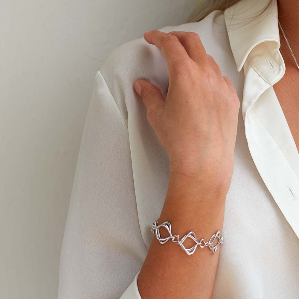 Kit Heath-Silver Entwine Alicia Rose Bracelet-Dipples Jewellers