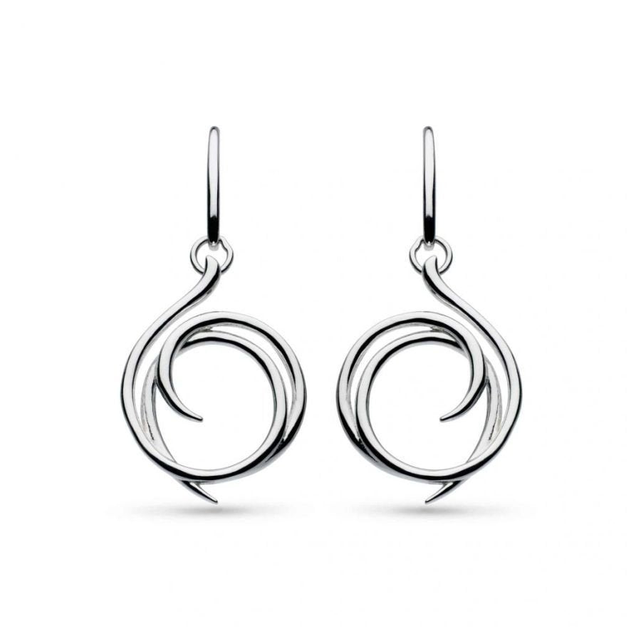 Kit Heath-Silver Entwine Helix Wrap Drop Earrings-Dipples Jewellers