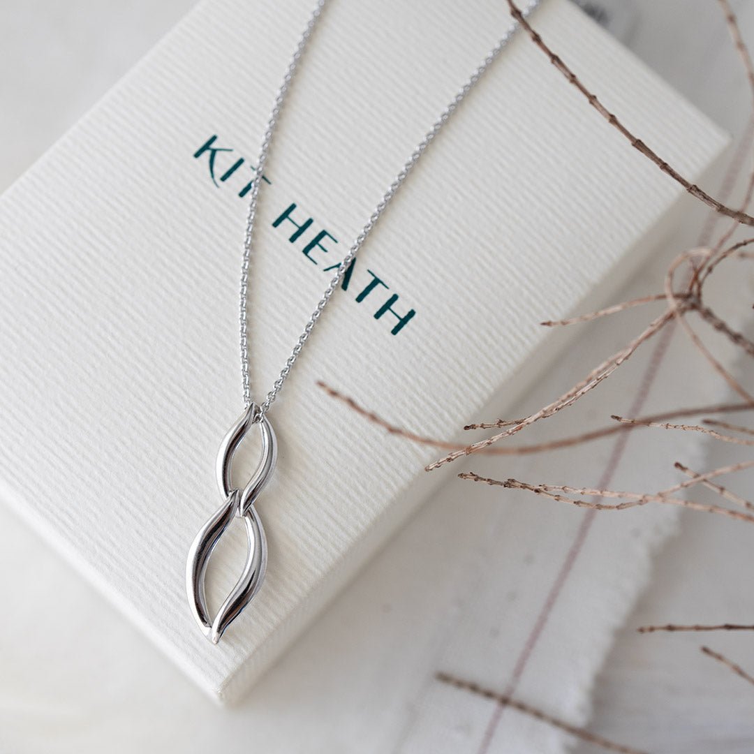 Kit Heath-Silver Entwine Twine Link Duo Petite Necklace-Dipples Jewellers