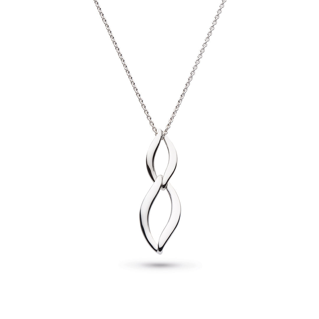 Kit Heath-Silver Entwine Twine Link Duo Petite Necklace-Dipples Jewellers