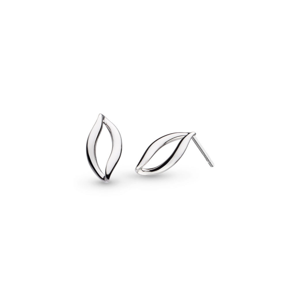 Kit Heath-Silver Entwine Twine Link Stud Earrings-Dipples Jewellers