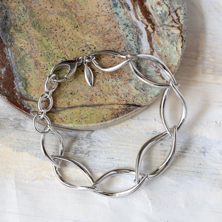 Kit Heath-Silver Entwine Twine Twist Link Bracelet-Dipples Jewellers