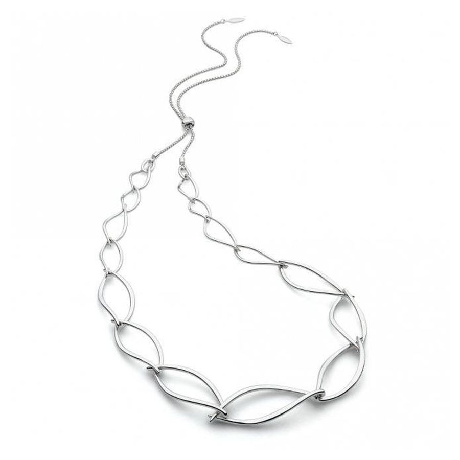 Kit Heath-Silver Entwine Twine Twist Statement Toggle Necklace-Dipples Jewellers