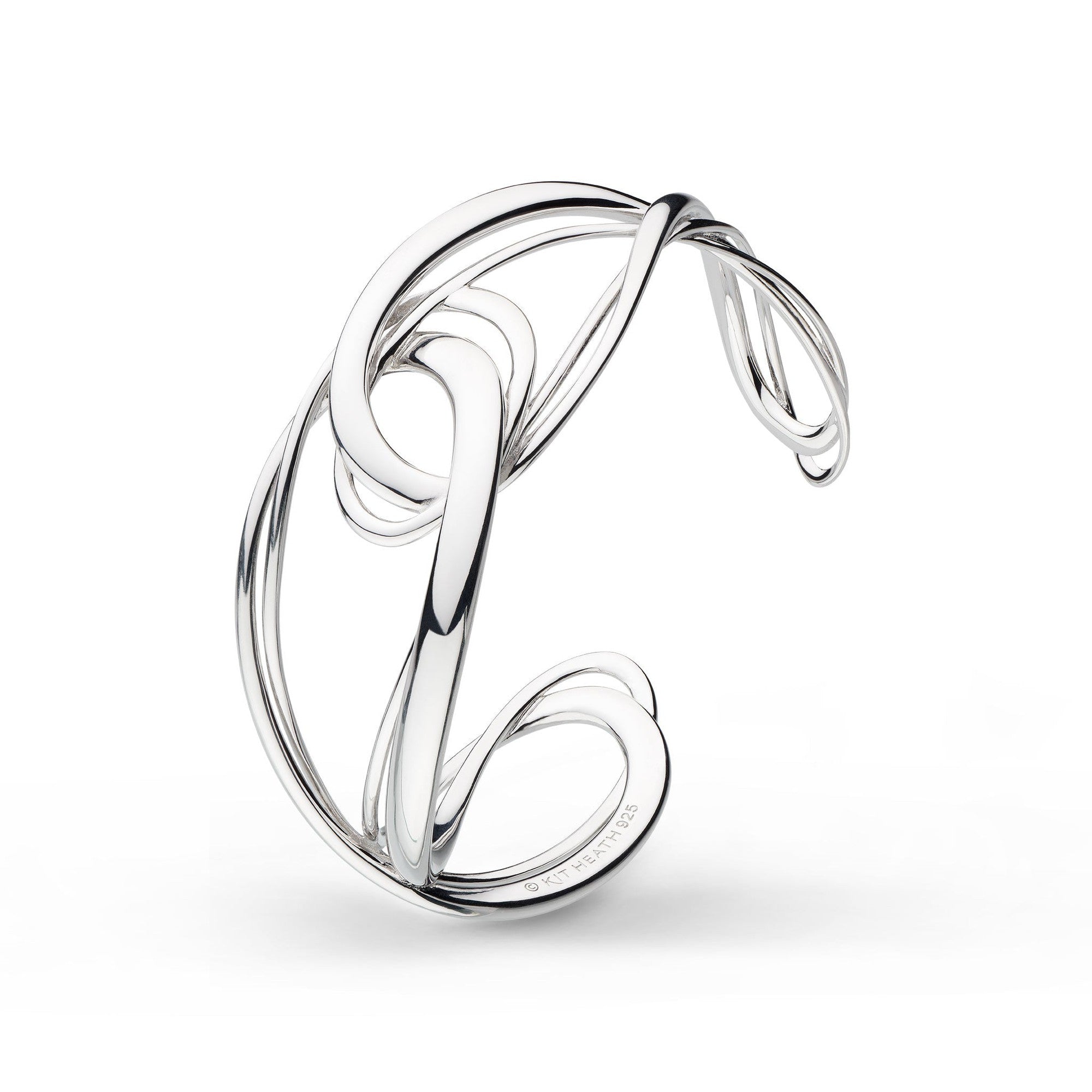 Kit Heath-Silver Infinity Grande Cuff Bangle-Dipples Jewellers