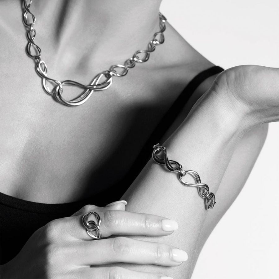 Kit Heath-Silver Infinity Grande Link Bracelet-Dipples Jewellers