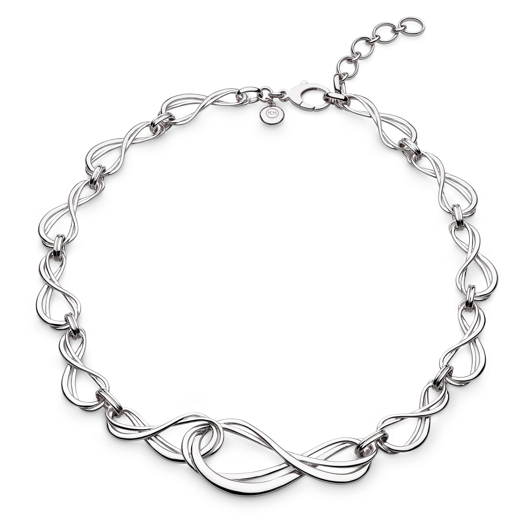 Kit Heath-Silver Infinity Grande Link Collar Necklace-Dipples Jewellers