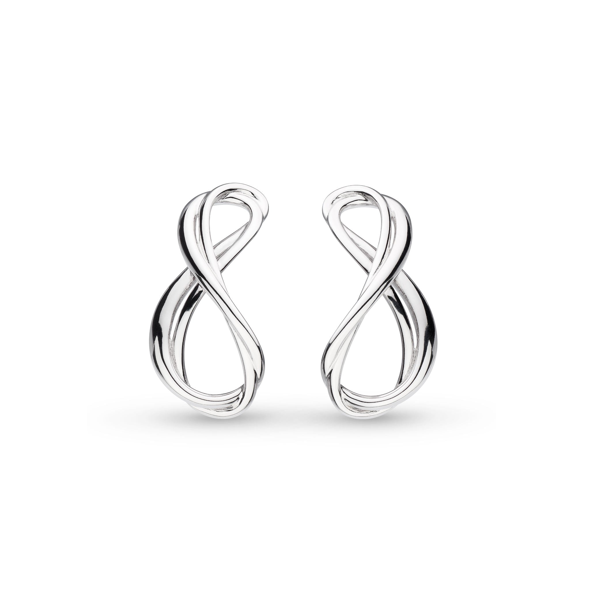 Kit Heath-Silver Infinity Grande Stud Earrings-Dipples Jewellers