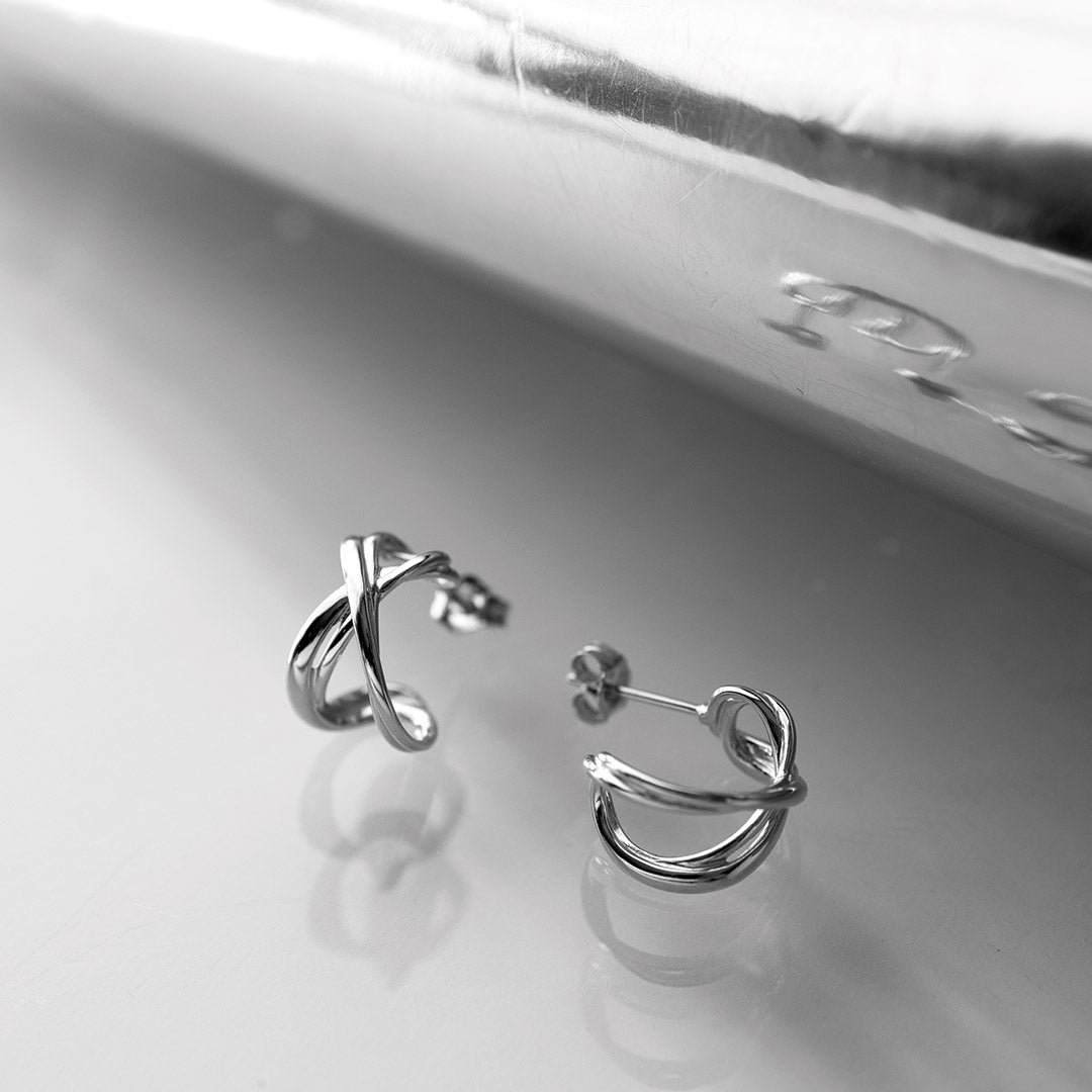 Kit Heath-Silver Infinity Hoop Earrings-Dipples Jewellers