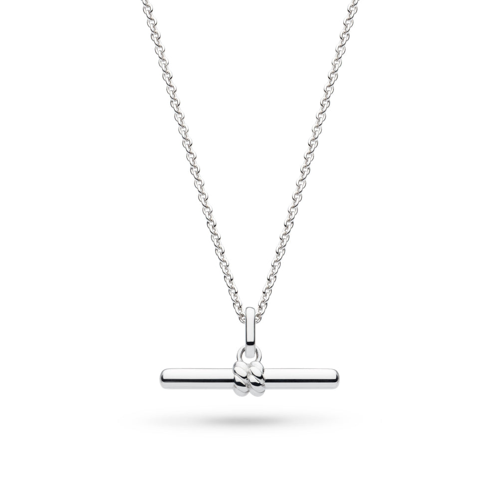 Kit Heath-Silver Marina Rope T-Bar 18" Necklace-Dipples Jewellers