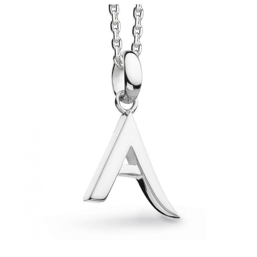 Kit Heath-Silver Signature Skript Capital A 18" Necklace-Dipples Jewellers